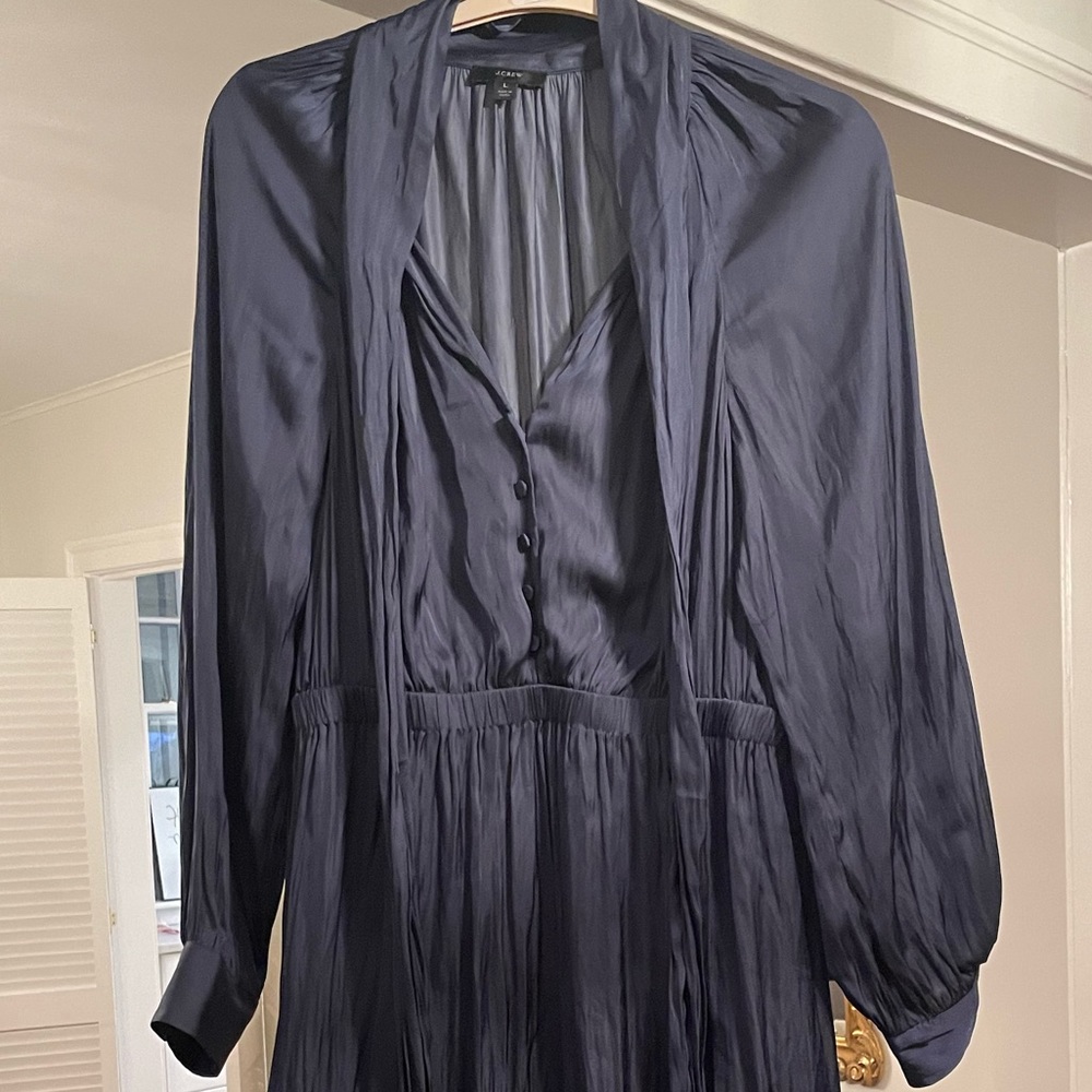 JCREW blue 4 season midi dress. Size L. NWOT